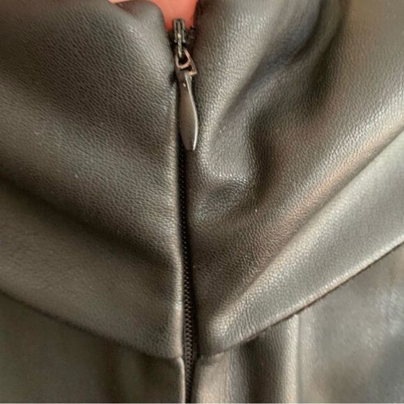 Zara Black Faux Leather Pencil Dress - Picture 6 of 9